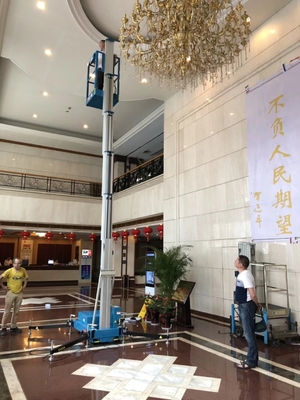 8 m Aluminum vertical mast lift manlift single mast lift vertical platform lift aerial work platform